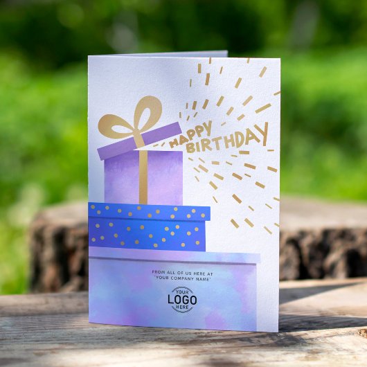 Hinzufügen von Logo-Spaß Warm Lila blaue Geschenke Karte