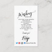 HINZUFÜGEN VON LOGO-Waschanleitungen CARE CARDS ei Visitenkarte (Vorderseite)