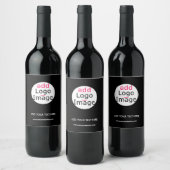 Hinzufügen von Logos Business Chic Anpassbare schw Weinetikett (Flaschen)