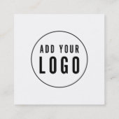Hinzufügen von Logos editierbare Farbe Weiße Grenz Quadratische Visitenkarte (Rückseite)