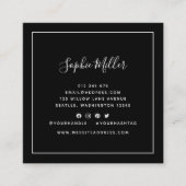 Hinzufügen von Logos editierbare Farbe Weiße Grenz Quadratische Visitenkarte (Vorderseite)