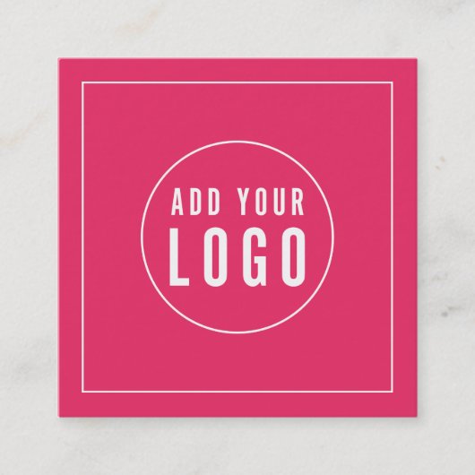 Hinzufügen von Logos editierbare Farbe Weiße Grenz Quadratische Visitenkarte (Vorderseite)