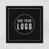 Hinzufügen von Logos editierbare Farbe Weiße Grenz Quadratische Visitenkarte (Vorderseite)