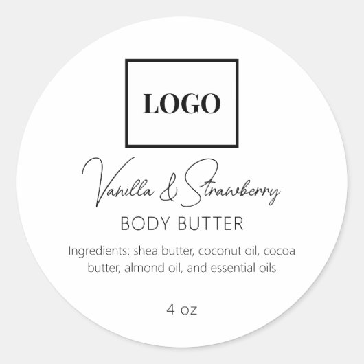 Hinzufügen von Logos Einfache Elegante Schönheitsi Runder Aufkleber (Vorderseite)