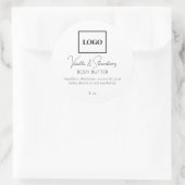 Hinzufügen von Logos Einfache Elegante Schönheitsi Runder Aufkleber (Tasche)