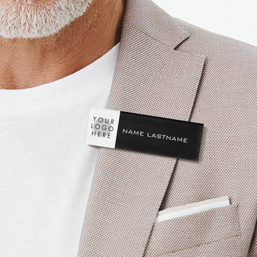 Hinzufügen von Logos Einfache moderne Bezeichnung Namenschild