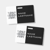 Hinzufügen von Logos Horizontal Einfache moderne S Ausweis (Front & Back)