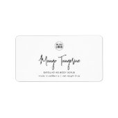 Hinzufügen von Logos Minimalistisches Skriptlabel Adressaufkleber (Vorne)