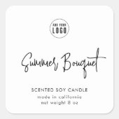 Hinzufügen von Logos Minimalistisches Skriptlabel Quadratischer Aufkleber (Vorderseite)