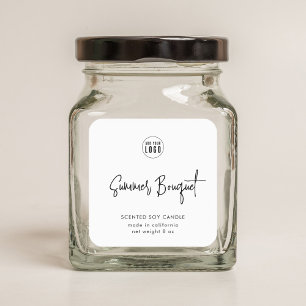 Hinzufügen von Logos Minimalistisches Skriptlabel Quadratischer Aufkleber