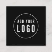 Hinzufügen von Logos mit bearbeitbaren, grenzüberg Quadratische Visitenkarte (Rückseite)