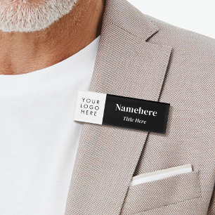 Hinzufügen von Logos Modern Simple Elegant Black M Namenschild