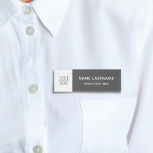 Hinzufügen von Logos Modernes, grau Minimalistisch Namenschild