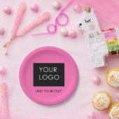 Hinzufügen von Logos Modernes rosa, benutzerdefini Pappteller (Party)