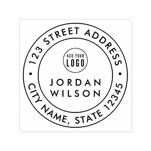 Hinzufügen von Logos rund um doppelte Grenze Moder Permastempel (Design)