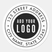 Hinzufügen von Logos Runde doppelter Grenze Rückse Runder Aufkleber (Vorderseite)