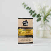 Hinzufügen von Logos und QR-Code Moderner Personal Visitenkarte (Stehend Vorderseite)