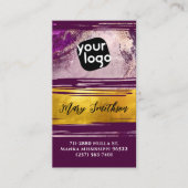 Hinzufügen von Logos und QR-Code Modernes Gold Lil Visitenkarte (Vorderseite)