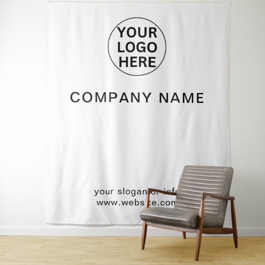 Hinzufügen von Logos und Text in Beruflichem Unter Wandteppich (Beispiel)