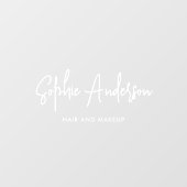 Hinzufügen von Markennamen Trendy Modern Script Cu Fensteraufkleber (Blatt)