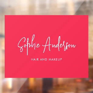 Hinzufügen von Markennamen Trendy Modern Script Cu Fensteraufkleber