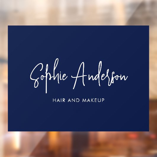 Hinzufügen von Markennamen Trendy Modern Script Cu Fensteraufkleber (Blatt 2)