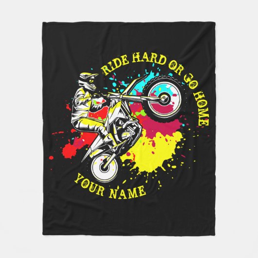 Hinzufügen von Name ändern Text Ride Hard oder Go  Fleecedecke (Vorderseite)