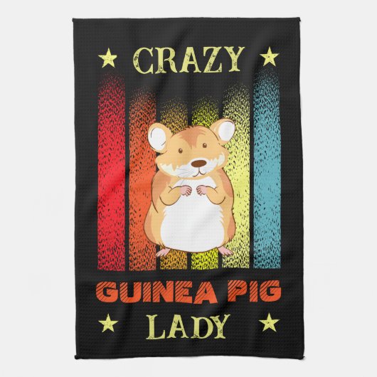 Hinzufügen von Name Bearbeiten Text Crazy Guinea P Geschirrtuch (Vertikal)