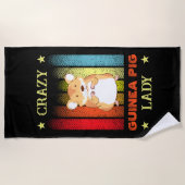 Hinzufügen von Name Bearbeiten Text Crazy Guinea P Strandtuch (Vorderseite)