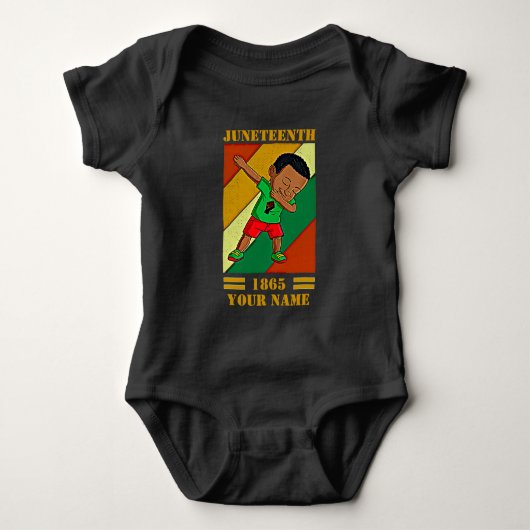 Hinzufügen von Name Bearbeiten Text Juneteenth Kid Baby Strampler (Vorderseite)