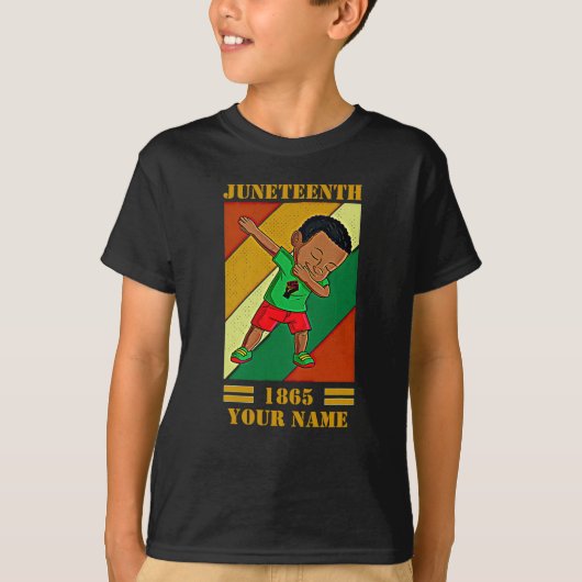 Hinzufügen von Name Bearbeiten Text Juneteenth Kid T-Shirt (Vorderseite)