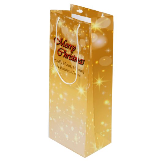 Hinzufügen von Name Bearbeiten Text passend Weihna Geschenktüte Für Weinflaschen (Vorderseite Schrägansicht)