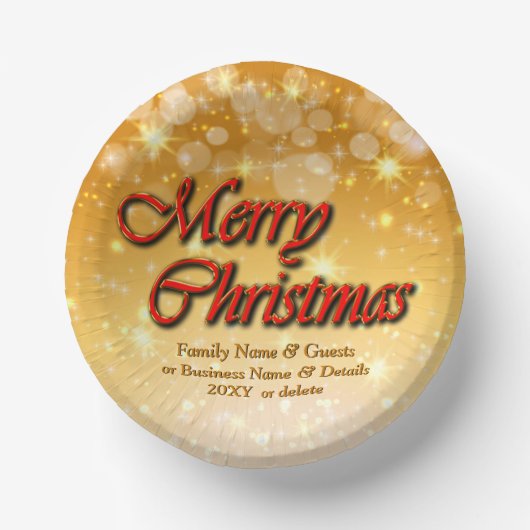 Hinzufügen von Name Bearbeiten Text passend Weihna Pappteller (Vorderseite)