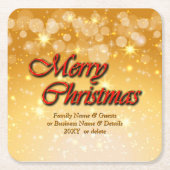 Hinzufügen von Name Bearbeiten Text passend Weihna Rechteckiger Pappuntersetzer (Vorderseite)