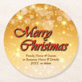 Hinzufügen von Name Bearbeiten Text passend Weihna Runder Pappuntersetzer