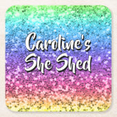 Hinzufügen von Namen Ändern eines Textes, den sie  Rechteckiger Pappuntersetzer (Vorderseite)