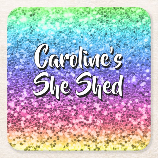 Hinzufügen von Namen Ändern eines Textes, den sie Rechteckiger Pappuntersetzer (Vorderseite)