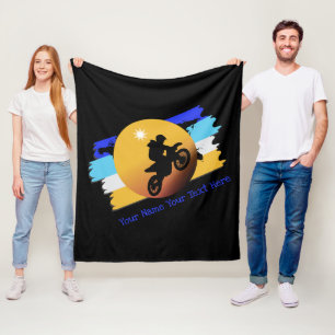 Hinzufügen von Namen ändern Text Motocross Bike Ri Fleecedecke