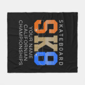 Hinzufügen von Namen ändern Text SK8 Skateboard-Me Fleecedecke (Vorderseite (Horizontal))