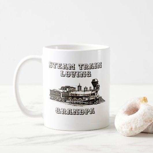 Hinzufügen von Namen ändern Text Steam Train Love  Kaffeetasse (Mit Donut)