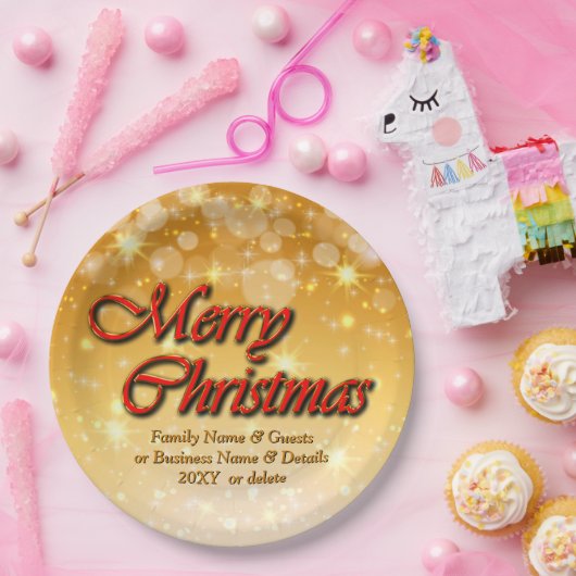 Hinzufügen von Namen Bearbeiten Text passt Weihnac Pappteller (Party)