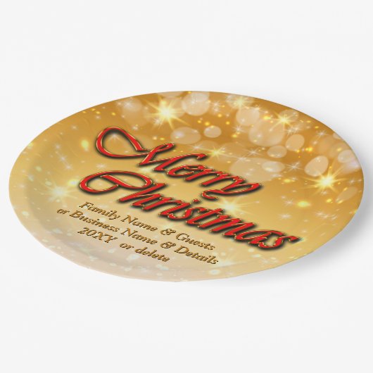 Hinzufügen von Namen Bearbeiten Text passt Weihnac Pappteller (Schrägansicht)