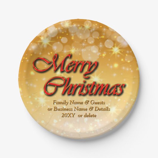 Hinzufügen von Namen Bearbeiten Text passt Weihnac Pappteller (Vorderseite)
