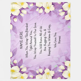 Hinzufügen von Namen Liebe Hug Wrap Lila Blumenstr Fleecedecke