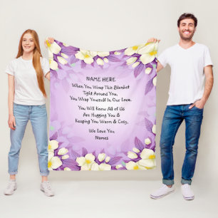 Hinzufügen von Namen Liebe Hug Wrap Lila  Fleecedecke