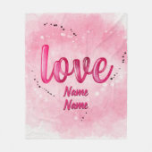 Hinzufügen von Namen LIEBE Word Cloud Pink Valenti Fleecedecke (Vorderseite)