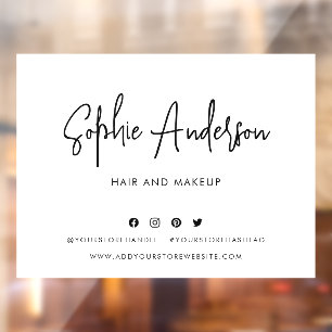 Hinzufügen von Namen Moderne Script Social Media B Fensteraufkleber