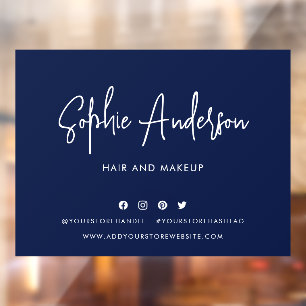 Hinzufügen von Namen Moderne Script Social Media B Fensteraufkleber