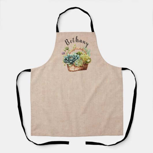 Hinzufügen von Namen oder Text, Körben von Sukkule Schürze (Vorderseite)
