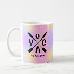 Hinzufügen von Namen oder Text-Yoga-Boho-Pfeilen a Kaffeetasse